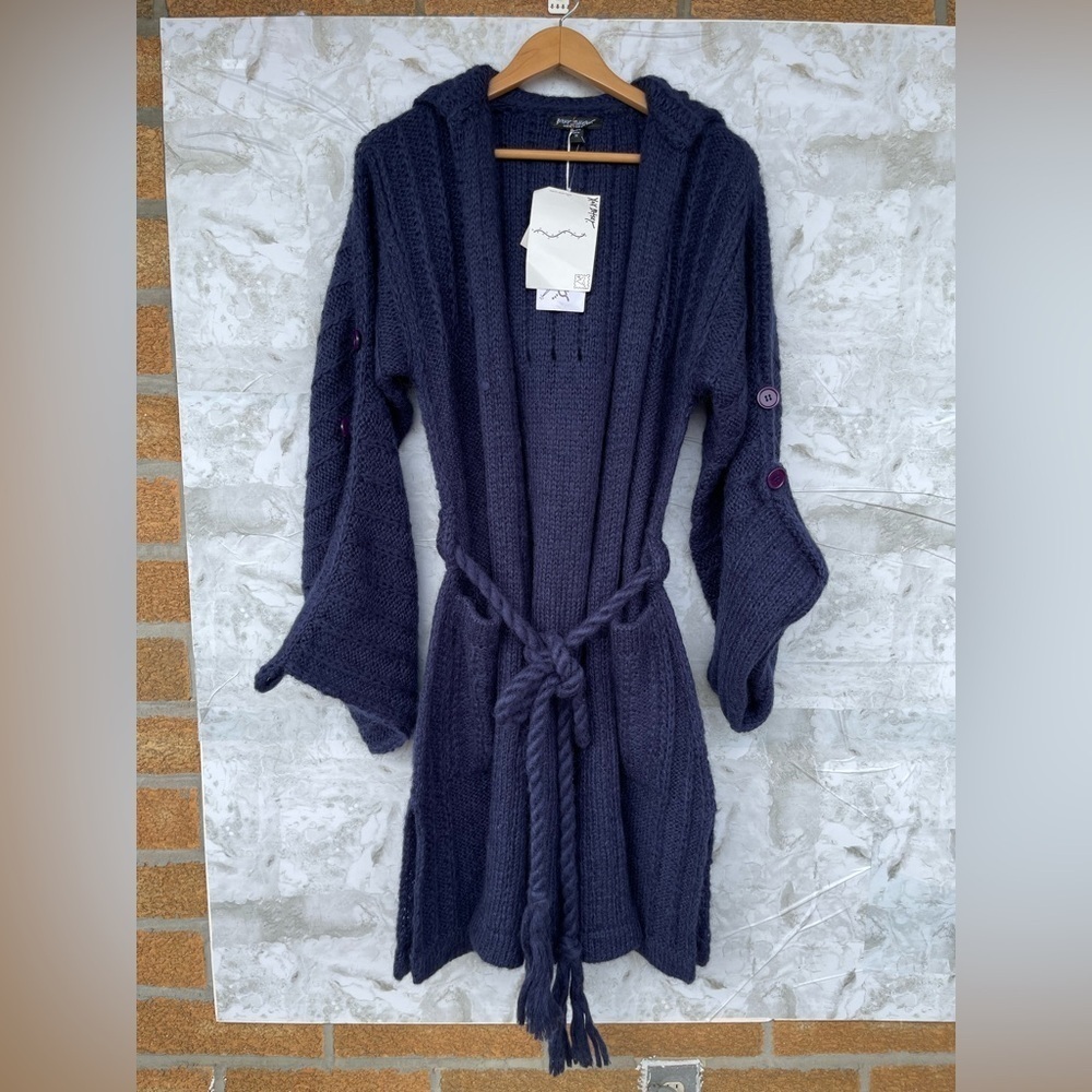 Rare Vintage Betsey Johnson New York Black Label Mohair Wool Hooded coatigan - Picture 9 of 17